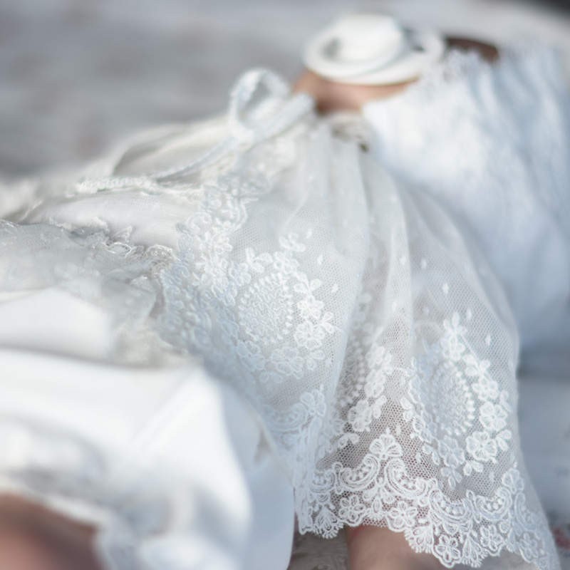 Bavoir Bébé Broderie Anglaise Crème Baptême - Neuf Avec étiquettes, Marque Soft Touch