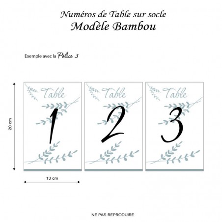 Numéro de table sur Socle - Modèle Bambou