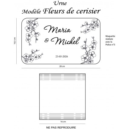 Urne personnalisable Modèle Fleurs de cerisier