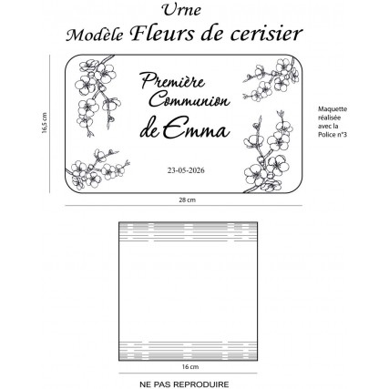 Urne de communion Modèle Fleurs de cerisier