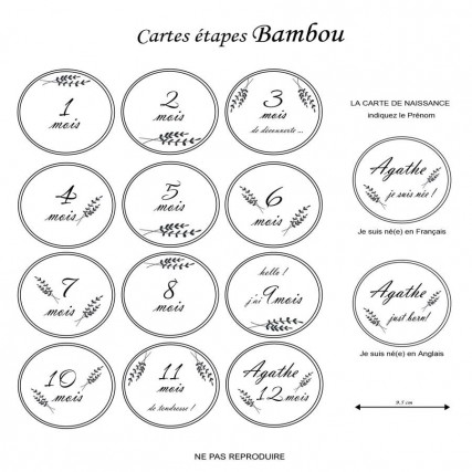 Cartes étapes - modèle "Bambou"
