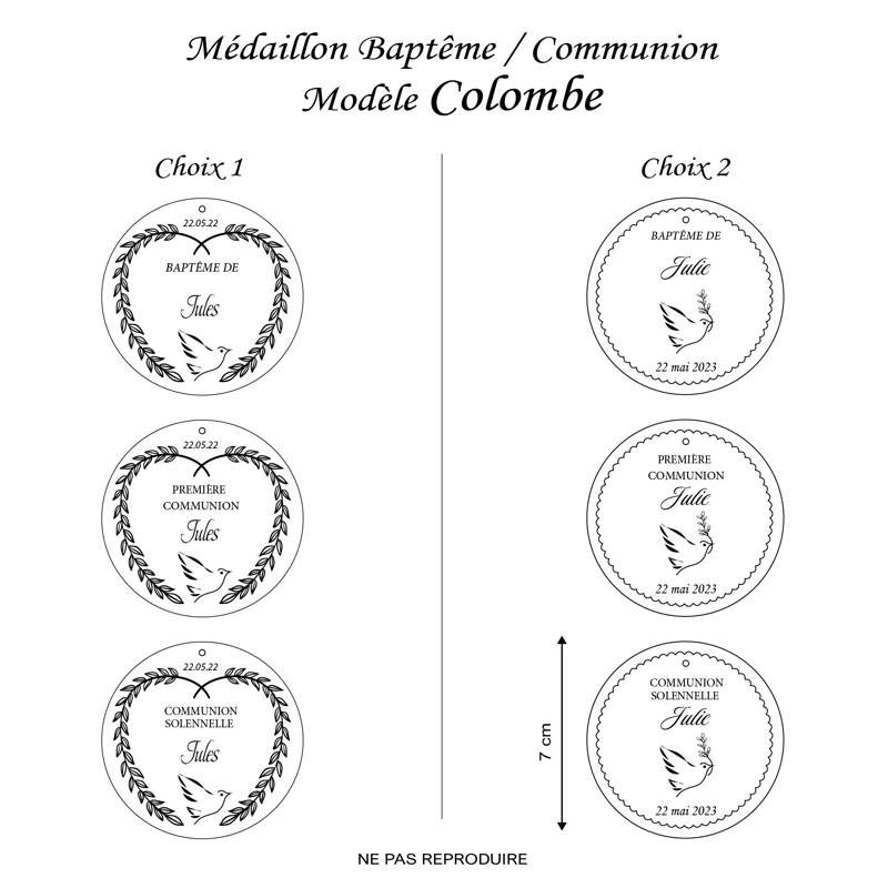 Lot de stickers personnalisés, thème baptême avec croix rose, naissance, communion, autocollant rond prénom date, bleu rose ou vert, typographie au choix, étiquette adhésive, mat ou brillant, 4cm