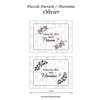 2 Puzzles Parrain / Marraine - modèle Olivier