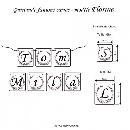 Guirlande fanions - modèle "Florine"