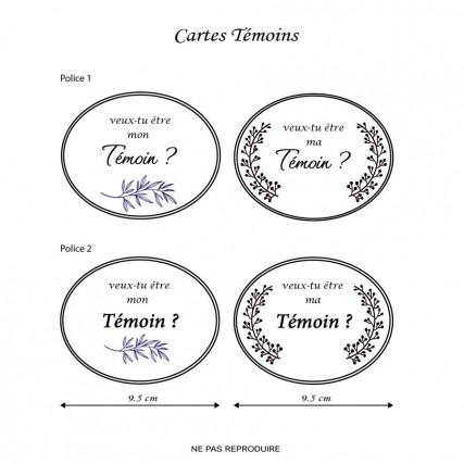 2 Cartes Témoins modèle Olivier