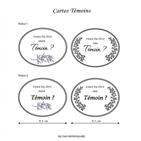 2 Cartes Témoins modèle Olivier